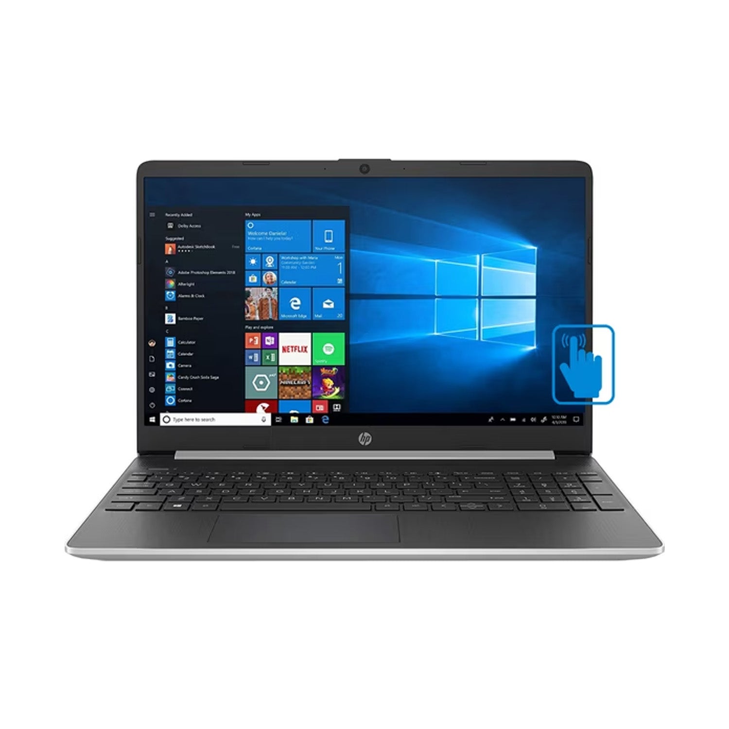 HP Notebook 15-dy1731ms 15.6 Inch Touch Webcam Laptop, i3-1005G1, 16GB RAM, 256GB SSD, Windows 11 Home - (Grade A-) Refurbished