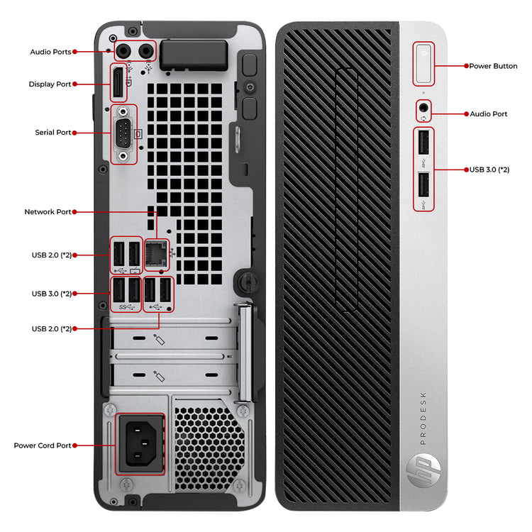 HP ProDesk 400 G6 SFF Business Desktop PC, Intel Core i7- 9th Gen Up to 4.70GHz Processor, 16GB - 32GB DDR4 RAM, 512GB - 2TB SSD, Windows 11 PRO, Wireless Keyboard and Mouse - Refurbished