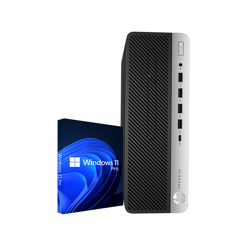 HP ProDesk 600 G3 SFF Desktop PC - Intel Pentium - G4560 CPU Processor, 16GB DDR4 RAM, 256GB - 512GB NVMe SSD, Windows 11 Pro, Keyboard and Mouse - Refurbished