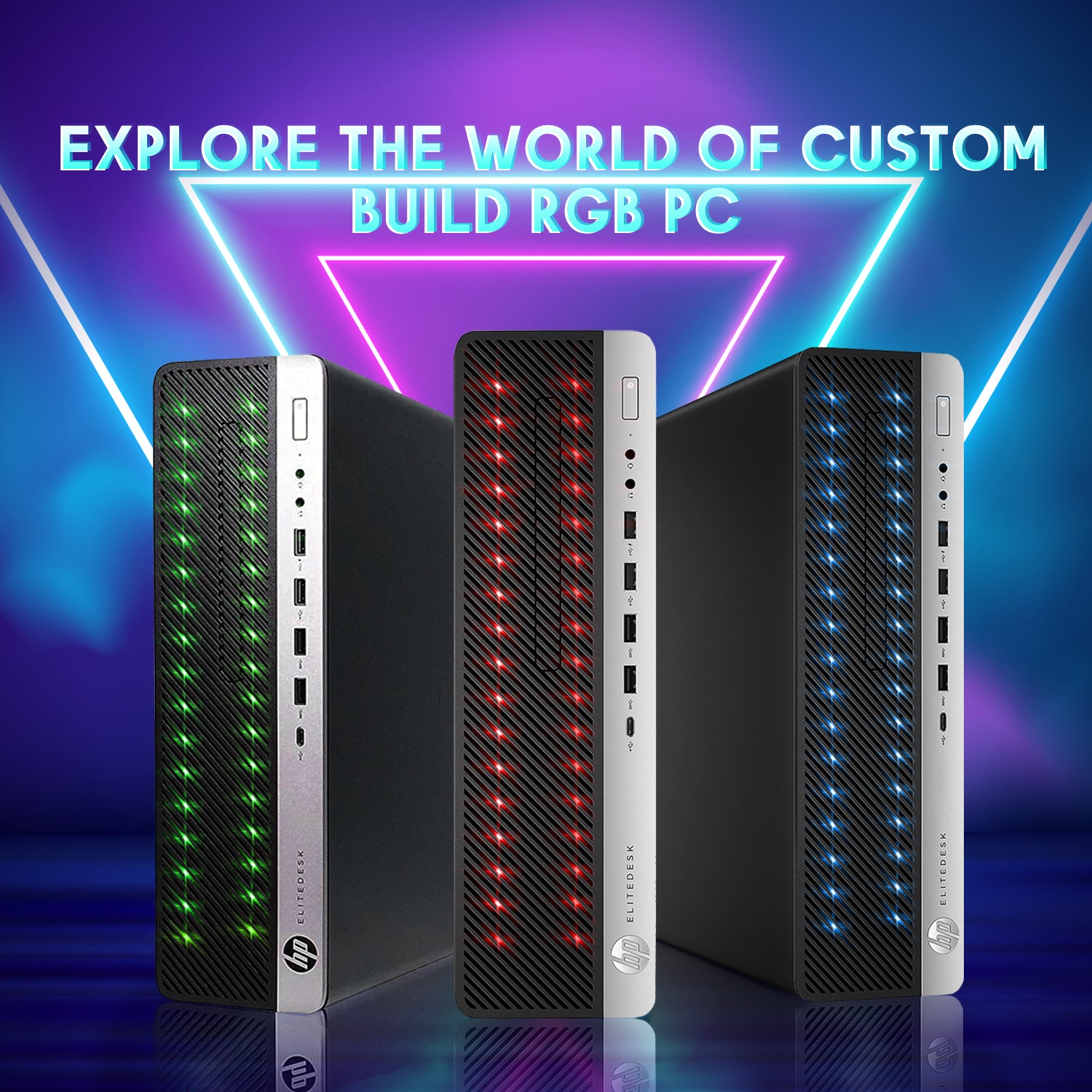 HP RGB Gaming PC EliteDesk 800 G4 SFF Windows 11 Pro De...