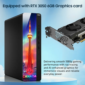AXOII Northstar RGB Gaming Desktop PC - Intel Core i5 / i7, 16GB RAM, 512GB NVMe SSD, Dedicated Graphics (GT 1030 / RX 550 / RTX 3050), Windows 11 Pro - Refurbished
