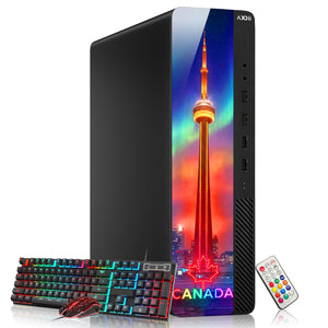 AXOII Northstar RGB Desktop PC With 24" / 27" Display FHD Monitor - Intel Core i5 / i7 - 8th Gen Processor, 16GB DDR4 RAM, 256GB / 512GB SSD, Wi-Fi, Windows 11 Pro - Refurbished