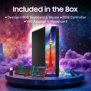 AXOII Northstar RGB Desktop Computer - Intel Core i5 / i7, 16GB RAM, 256GB / 512GB NVMe SSD, Windows 11 Pro, WiFi & Bluetooth - Refurbished Business & Home PC