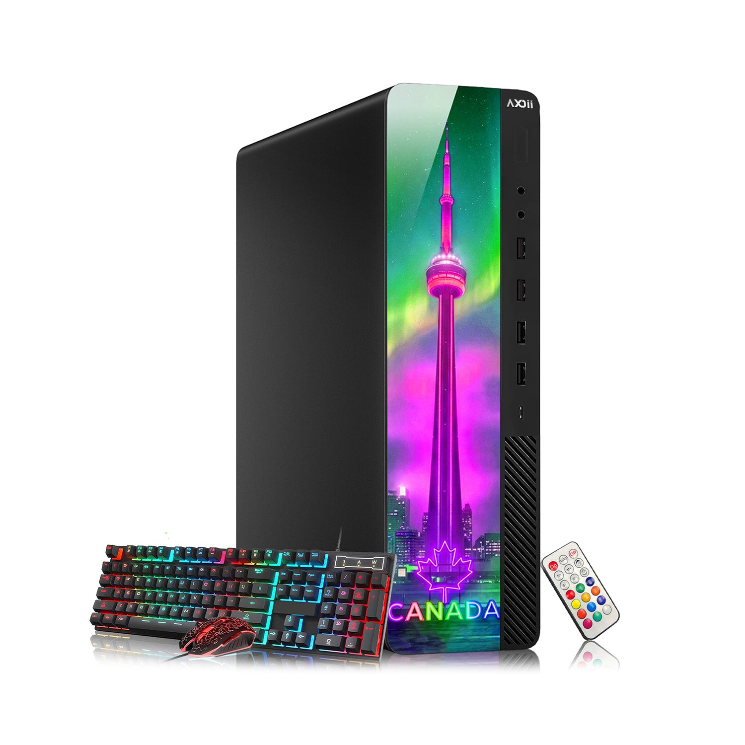 AXOII Northstar RGB Desktop Computer - Intel Core i5 / i7, 16GB RAM, 256GB / 512GB NVMe SSD, Windows 11 Pro, WiFi & Bluetooth - Refurbished Business & Home PC