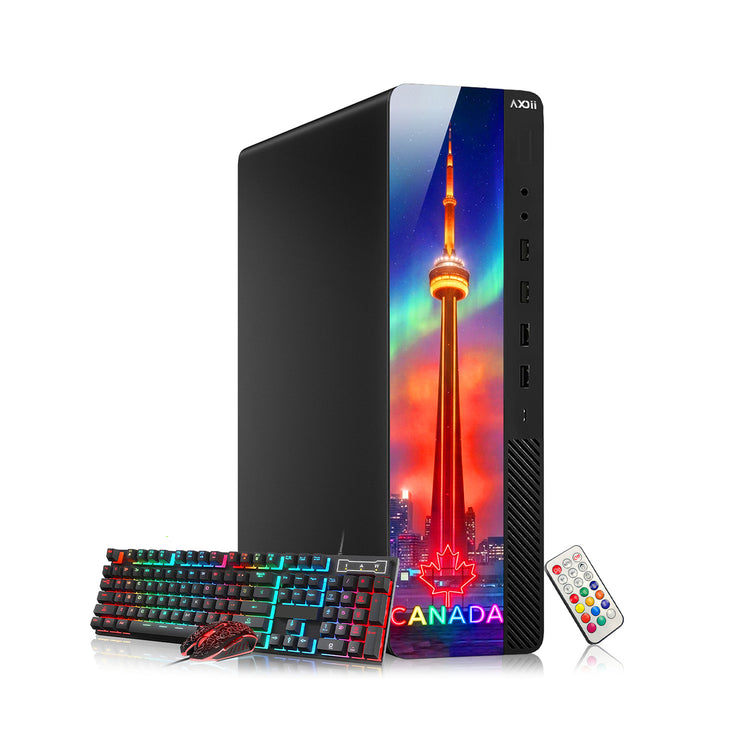 AXOII Northstar RGB Gaming Desktop PC - Intel Core i5 / i7, 16GB RAM, 512GB NVMe SSD, Dedicated Graphics (GT 1030 / RX 550 / RTX 3050), Windows 11 Pro - Refurbished