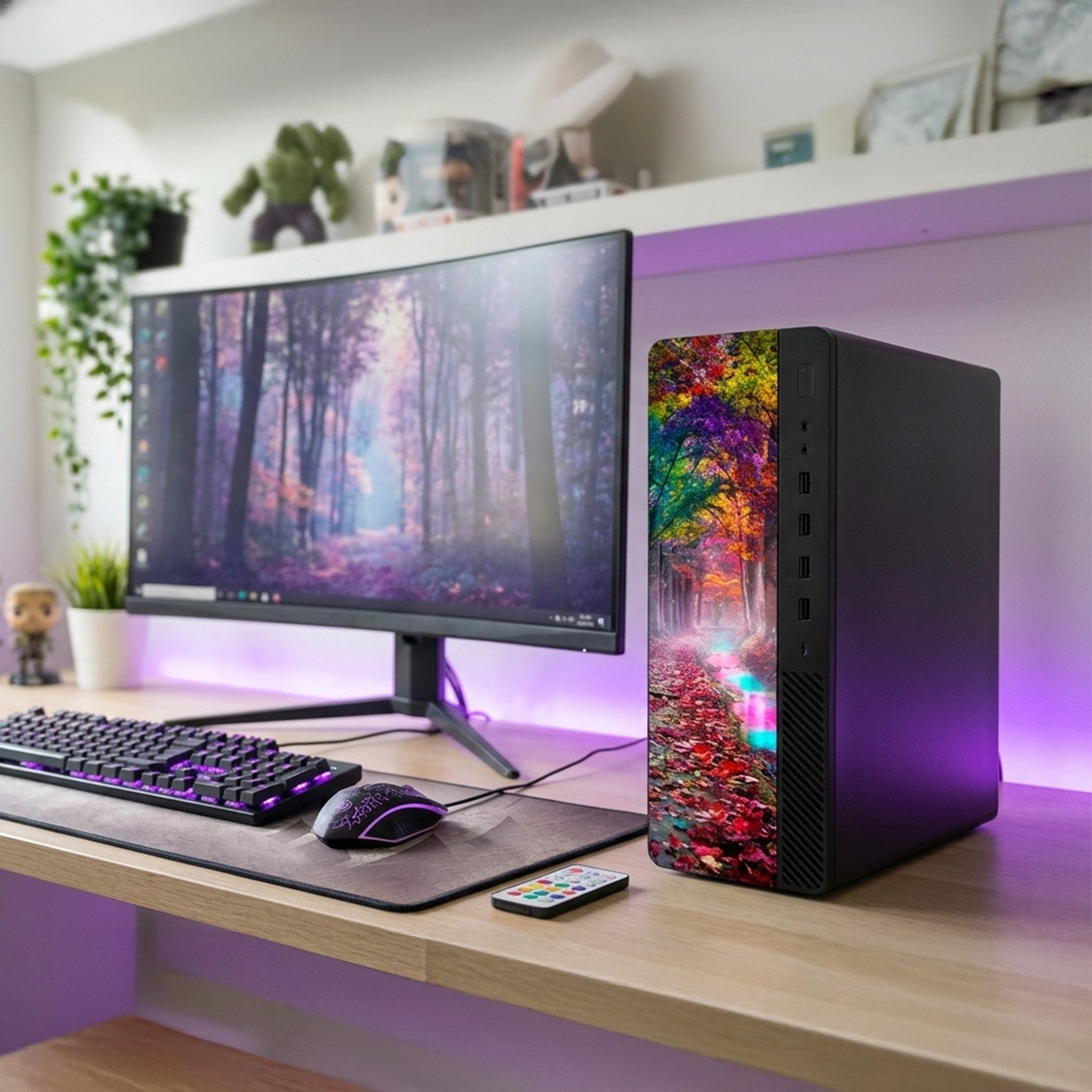 AXOII FLORA RGB Desktop PC - Intel Core i7 / i5, 16GB RAM, NVMe SSD (256GB / 512GB), WiFi, Bluetooth, Windows 11 Pro - Refurbished