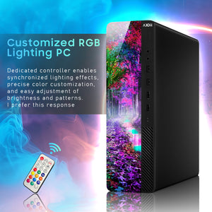 AXOII FLORA RGB Desktop PC - Intel Core i7 / i5, 16GB RAM, NVMe SSD (256GB / 512GB), WiFi, Bluetooth, Windows 11 Pro - Refurbished