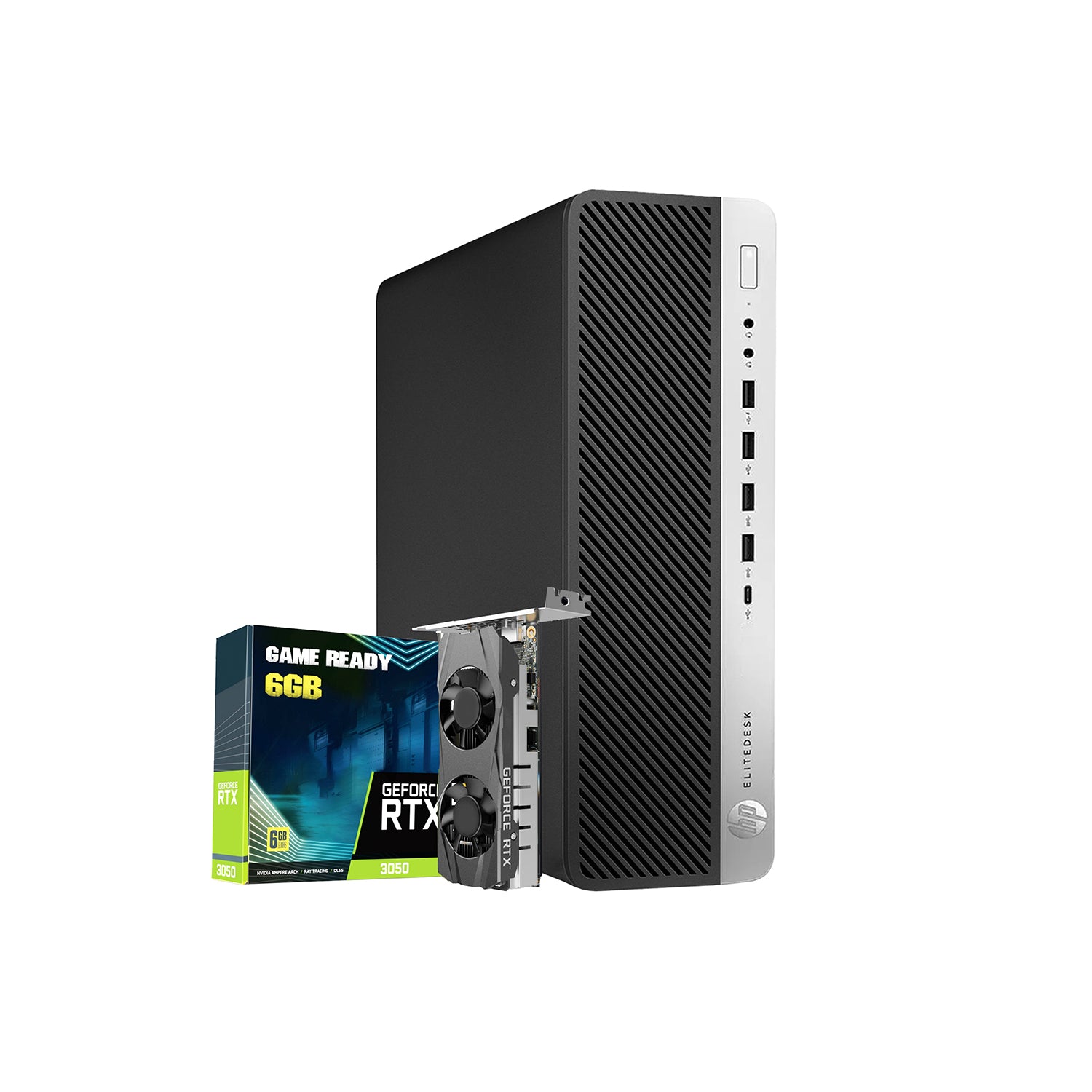 HP Computers EliteDesk 800 G4 SFF Windows 11 Pro Gaming PC | Intel i5/ i7 Hexa-Core Processor | GeForce RTX 3050 6GB GDDR6 | 16GB - 32GB DDR4 RAM | 512GB - 2TB NVMe SSD | WIFI - Refurbished
