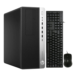 HP EliteDesk 800 G4 Tower PC, Intel i7 Hexa-Core 8th Gen Up to 4.60 GHz CPU, 16GB - 32GB DDR4 RAM, 512GB - 2TB SSD, Windows 11 Pro, Wired Keyboard Mouse, WIFI - Refurbished