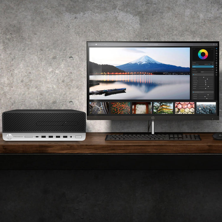 HP G4 SFF Desktop PC - Intel Core i7 - 8th Gen Up to 4.60 GHz Processor, 16GB DDR4 RAM, 256GB - 512GB SSD + 500GB HDD, Windows 11Pro, Dual New 24/27 inch FHD Monitor - Refurbished