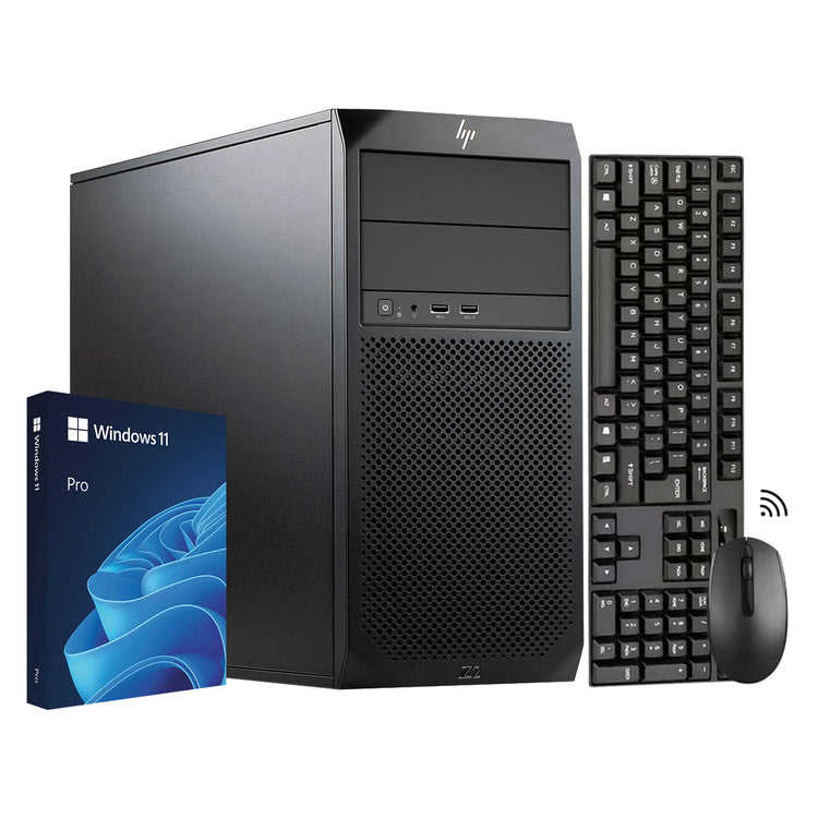 HP Z2 G4 Tower High Performance Workstation PC, Intel Core i5/i7 - 8th Gen CPU Processor, 16GB - 32GB DDR4 RAM, 512GB - 2TB SSD, OS - Windows 11 Pro, Wireless Keyboard and Mouse - Refurbished
