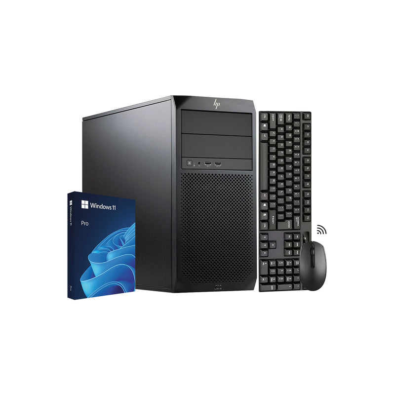 HP Z2 G4 Tower High Performance Workstation PC, Intel Core i5/i7 - 8th Gen CPU Processor, 16GB - 32GB DDR4 RAM, 512GB - 2TB SSD, OS - Windows 11 Pro, Wireless Keyboard and Mouse - Refurbished