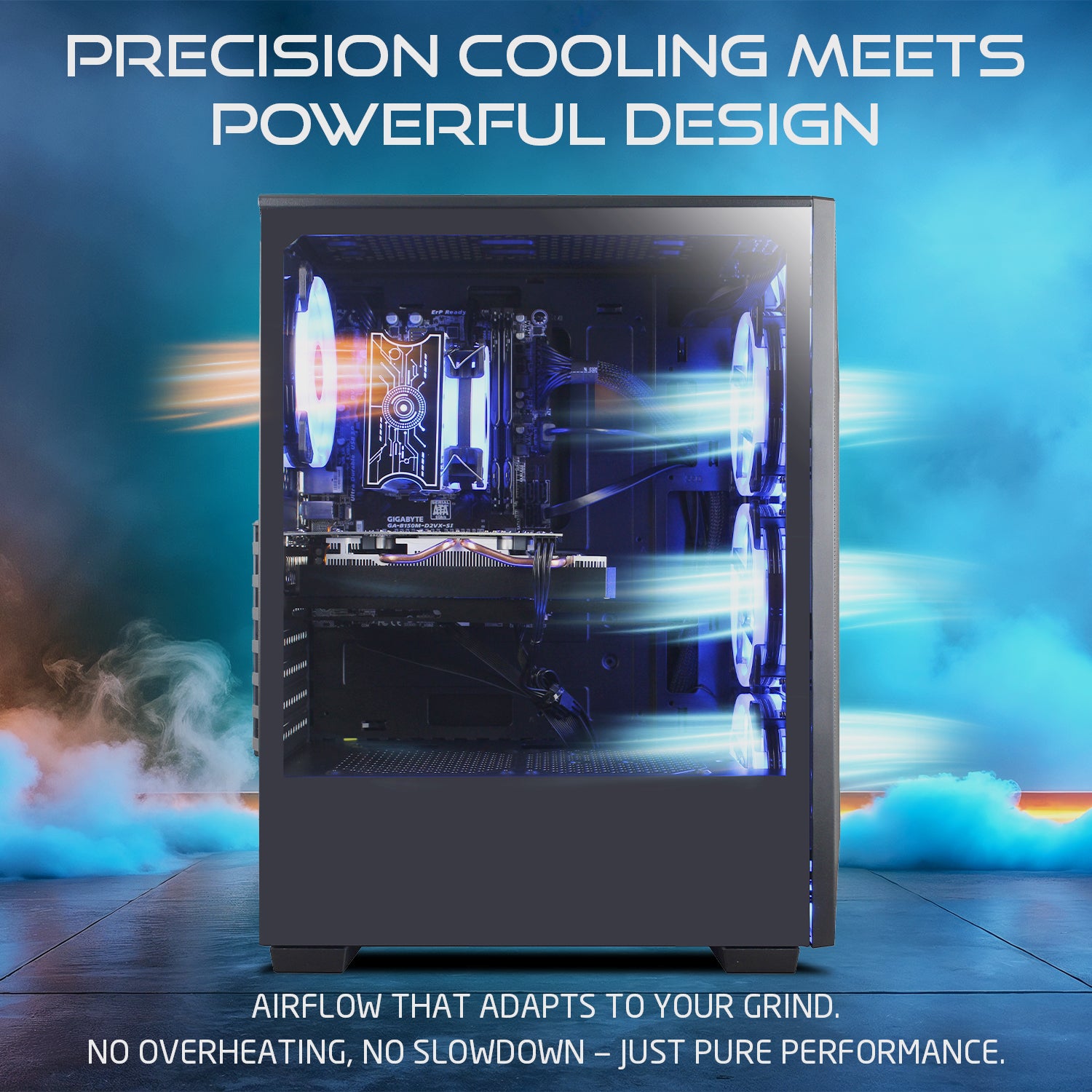 HAJAAN BREZEE Gaming Tower PC - AMD Ryzen 5 5600X /  Graphics Card - RX 580, GTX 1660s, RTX 3050, 3060,5060 / 32GB DDR4 RAM / 1TB NVMe - 2TB NVMe M.2 SSD / Windows 11 Pro / WiFi / Gaming keyboard and Mouse