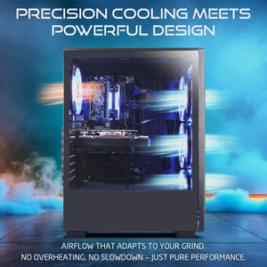 HAJAAN BREZEE Gaming Tower PC - AMD Ryzen 5 5600X /  Graphics Card - RX 580, GTX 1660s, RTX 3050, 3060,5060 / 32GB DDR4 RAM / 1TB NVMe - 2TB NVMe M.2 SSD / Windows 11 Pro / WiFi / Gaming keyboard and Mouse