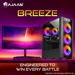 HAJAAN BREEZE Gaming PC - Intel Core i5 - 10th /12th Gen Processor, GeForce RTX 3050/3060/5060 Graphics Card, 32GB DDR4 RAM, 1TB SSD, Windows 11 Pro