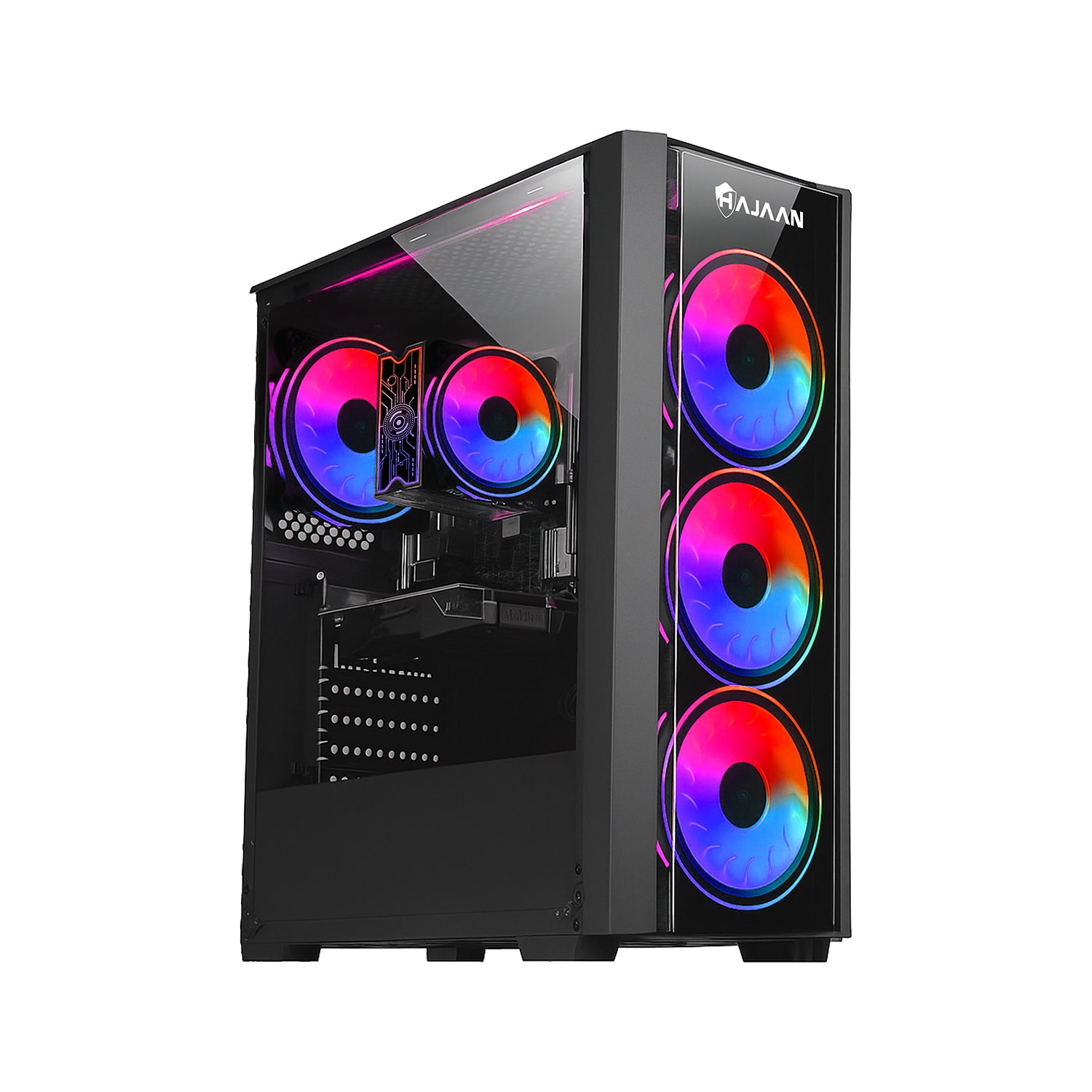 HAJAAN BREEZE Gaming PC Desktop Tower Intel Core i7 Processor up to 4.60GHz 32GB DDR4 RAM 1TB SSD GeForce RTX 5050 8GB GDDR6 HDMI with RGB Gaming Keyboard Mouse, Headset, Wifi Ready Windows 11 Pro