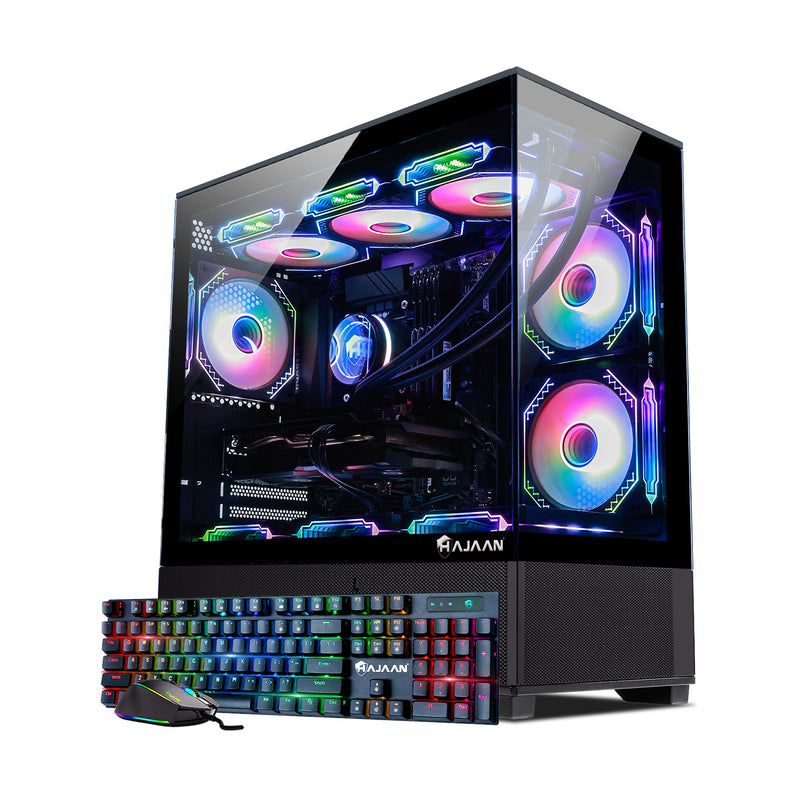 HAJAAN SuperX Liquid Cooled Gaming PC - Intel Core i5 - 14400F Processor Up to 4.70 GHz / GeForce RTX 5060 8GB / 32GB DDR5 - 1TB NVMe SSD / Wi-Fi, Windows 11 Pro