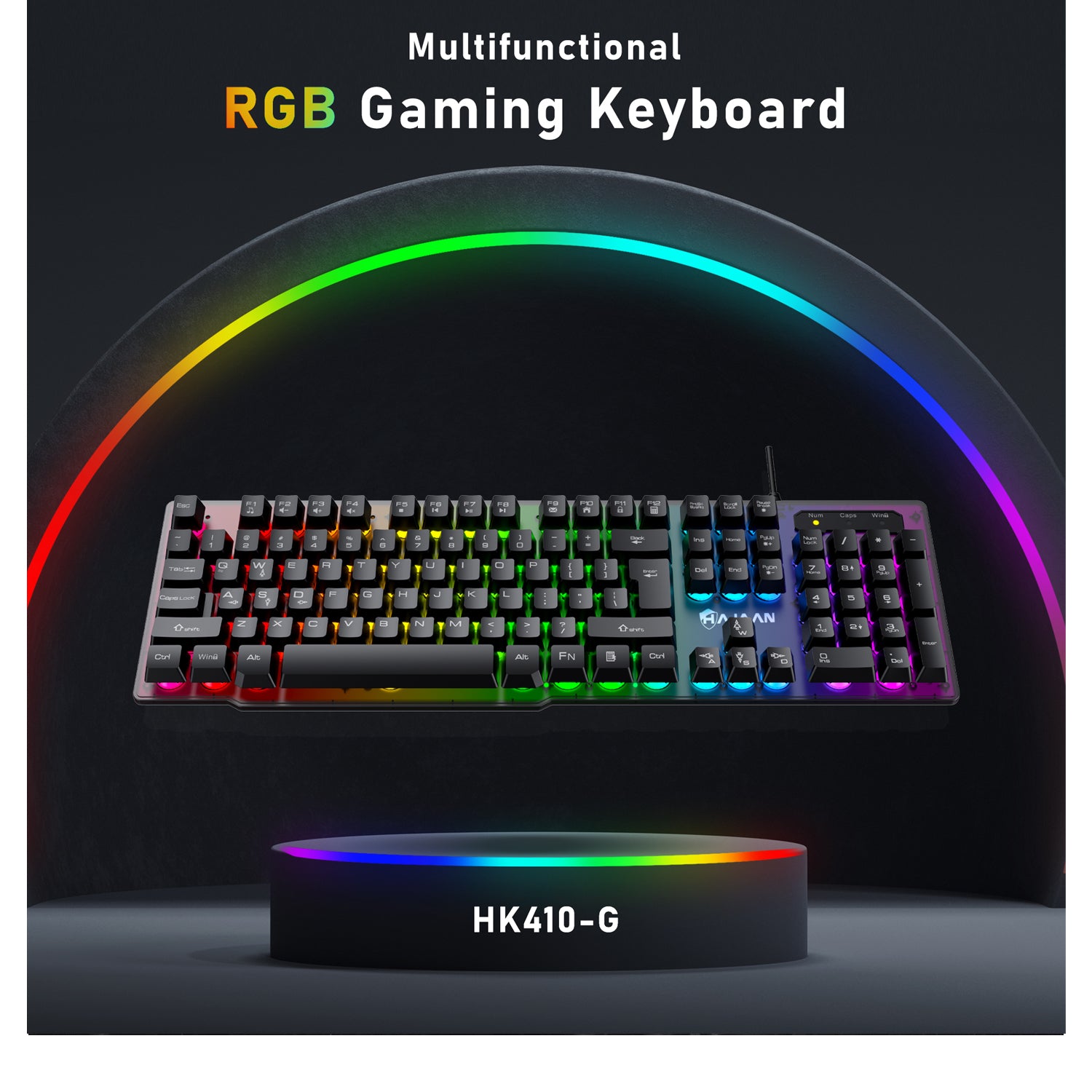 HAJAAN H410-G Wired RGB Gaming Keyboard and Mouse, Gaming Mouse Pad Combo with Multimedia and Anti-Ghosting Capability Keys- Gamer Bundle for Windows PC – (Black)