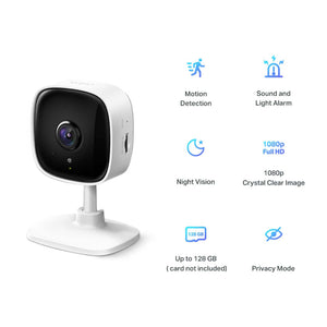 TP-Link Tapo C100 Home Security Wi-Fi Camera, FHD Night Vision up to 30 ft, Micro SD Card Storage Up to 128 GB, Motion Detection, Sound - Light Alarm and 2-Way Audio, Compatible with Alexa - (TAPO C100)