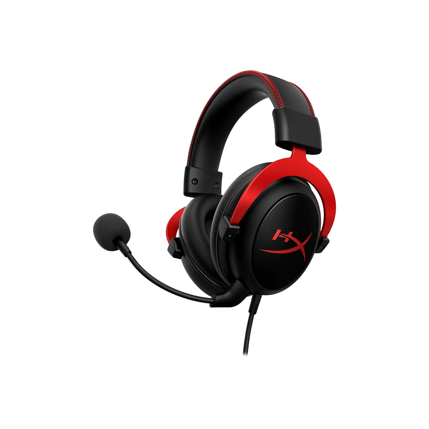 HyperX Cloud II – Wired Gaming Headset for PC, Active Noise Cancellation, Durable Aluminum Frame, Detachable Microphone, Compatibility With PC, PS5, PS4, Black-Red