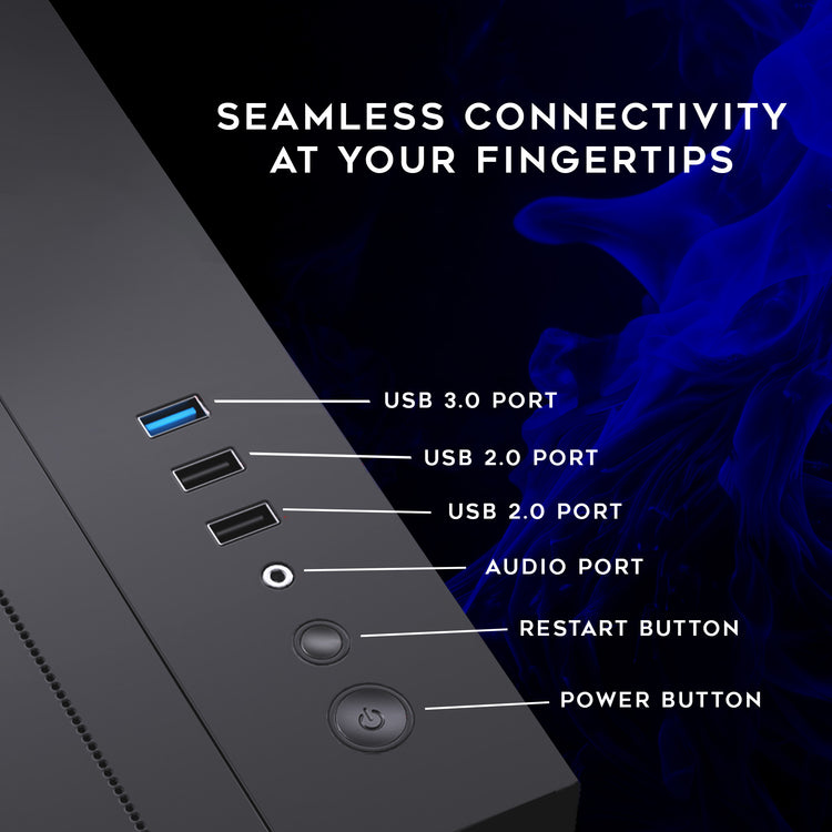 AQVIN Ignite Gaming PC, AMD Ryzen 7 Processor, 32GB DDR5 RAM, 1TB NVMe SSD, GeForce RTX 5050 / 5060 / 5070 Graphics Card, Gaming Keyboard and Mouse, Windows 11 Pro - New