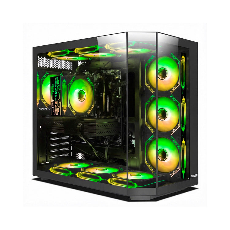 AQVIN Gaming PC, AMD Ryzen 5 Processor - 16GB DDR4 RAM, 512GB NVMe SSD, GeForce RTX 3050 / 5050 Graphics Card, Gaming Keyboard and Mouse, Windows 11 Pro - New