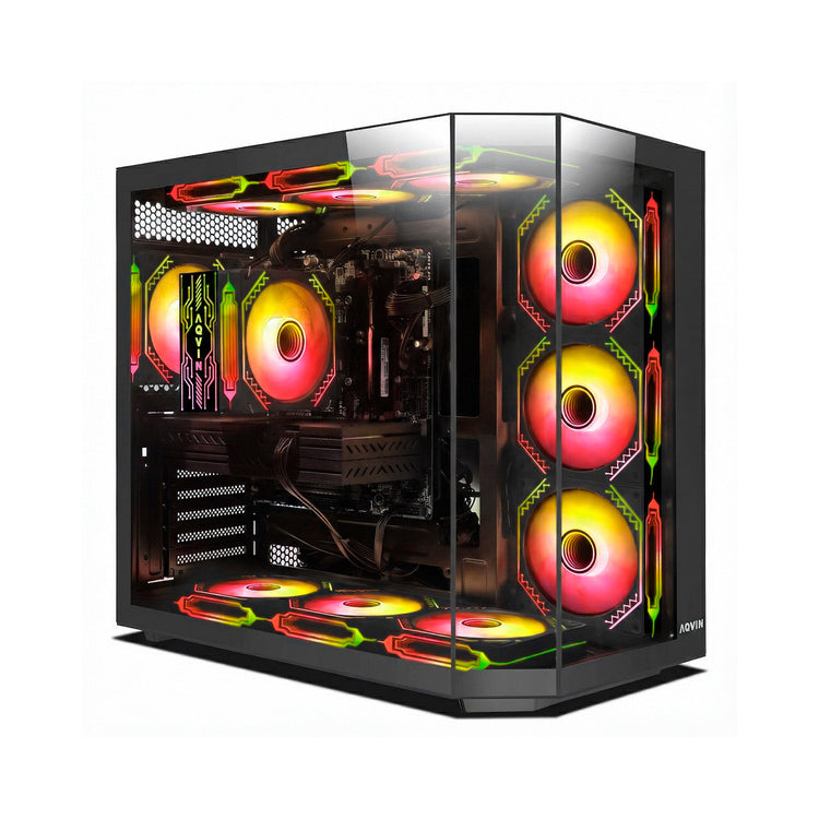 AQVIN Ignite Gaming PC, Intel Core i5 / i7 Processor, 16GB DDR4 RAM, 1TB NVMe SSD, GeForce RTX 3050 / 5050 Graphics Card, Gaming Keyboard and Mouse, Windows 11 Pro - New