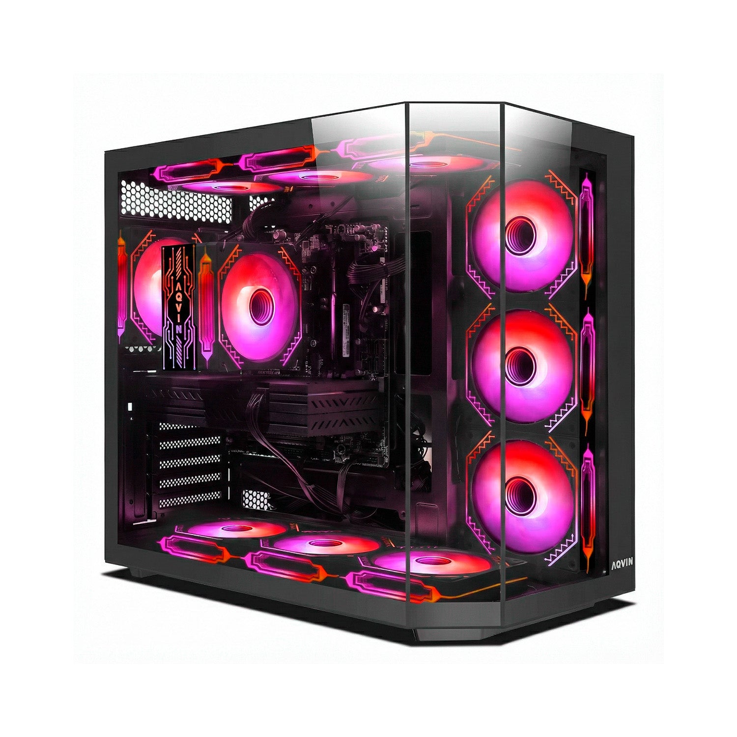 AQVIN Gaming PC, AMD Ryzen 5 Processor - 16GB DDR4 RAM, 512GB NVMe SSD, GeForce RTX 3050 / 5050 Graphics Card, Gaming Keyboard and Mouse, Windows 11 Pro - New