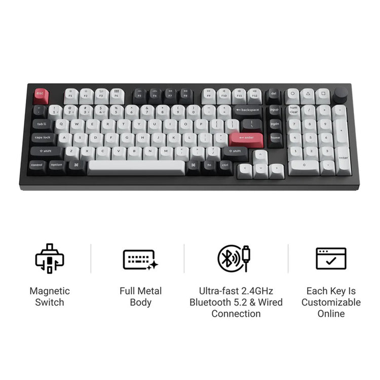 Keychron Q5 HE QMK  Wireless RGB Nebula Switch keyboard - Dynamic Rapid Trigger, Double-Gasket Mount Design With Hot-Swappable - (Q5H-M1)