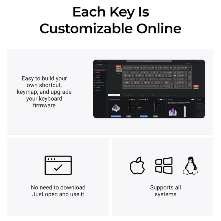 Keychron Q5 HE QMK  Wireless RGB Nebula Switch keyboard - Dynamic Rapid Trigger, Double-Gasket Mount Design With Hot-Swappable - (Q5H-M1)