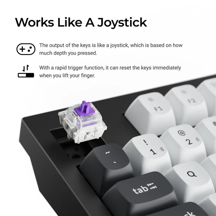 Keychron Q5 HE QMK  Wireless RGB Nebula Switch keyboard - Dynamic Rapid Trigger, Double-Gasket Mount Design With Hot-Swappable - (Q5H-M1)