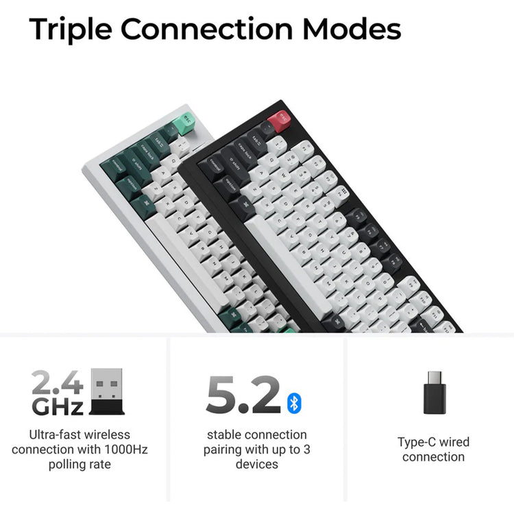 Keychron Q5 HE QMK  Wireless RGB Nebula Switch keyboard - Dynamic Rapid Trigger, Double-Gasket Mount Design With Hot-Swappable - (Q5H-M1)