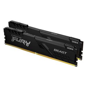 Kingston Fury Beast 16GB (8GB 1Gx 64 Bit x 2Pcs) - DDR4 Technology Desktop Memory, 3200 MHz Memory Speed, CL16 SDRAM (Synchronous DRAM) / Black - KF432C16BBK2/16