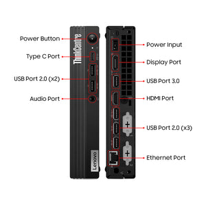 Lenovo ThinkCentre M70q Gen 3 Tiny High-Performance Desktop, Intel Core i5 - 12th Gen Up to 4.40 GHz Processor CPU, 16GB DDR4 RAM, 256GB NVMe SSD, Windows 11 Pro - Refurbished