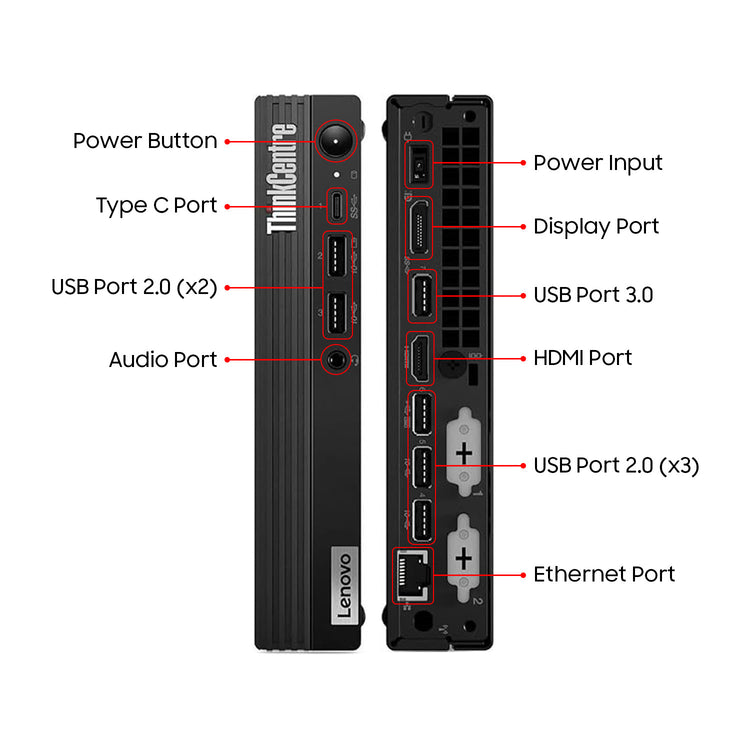 Lenovo ThinkCentre M70q Gen 3 Tiny High-Performance Desktop, Intel Core i5 - 12th Gen Up to 4.40 GHz Processor CPU, 16GB DDR4 RAM, 256GB NVMe SSD, Windows 11 Pro - Refurbished