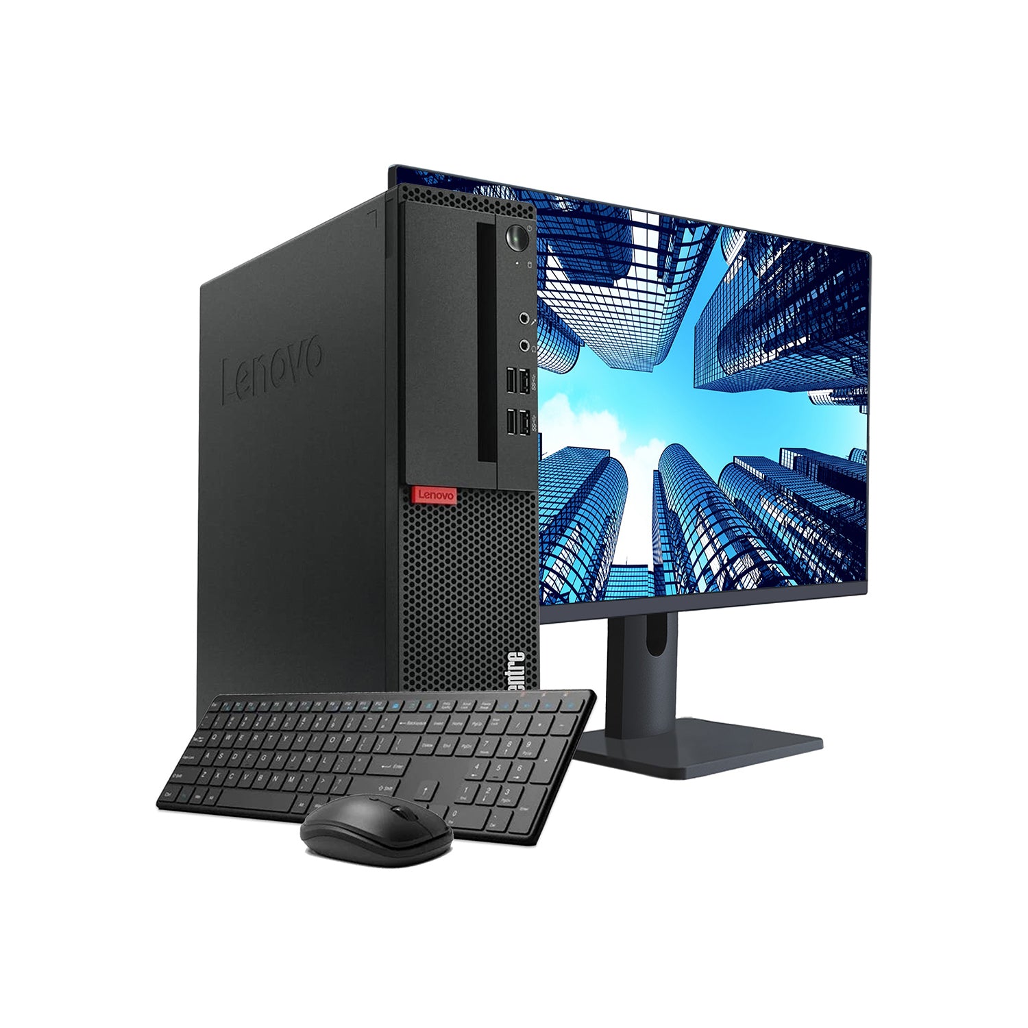 Lenovo ThinkCentre M710s SFF Desktop Monitor Combo | New 24 inch/27 inch Flat Screen | Intel Core i5 CPU | 8GB - 32GB DDR4 RAM | 256GB - 2TB SSD | Windows 10 Pro - Refurbished