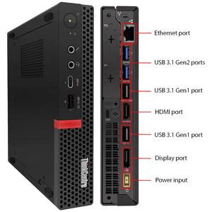 Lenovo ThinkCentre Tiny Desktop Bundle - Intel Core i5 / i7, 16GB RAM, 256GB / 512GB SSD, 24” / 27” FHD Monitor, Windows 11 Pro (Refurbished)