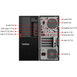 Lenovo ThinkStation P330 Tower Desktop Windows 11 Pro Computer PC, Intel Hexa-Core i7 - 8th Gen up to 4.60 GHz Processor, 16GB - 32GB DDR4 RAM, 512GB - 2TB SSD, Wireless Keyboard/ Mouse - Refurbished