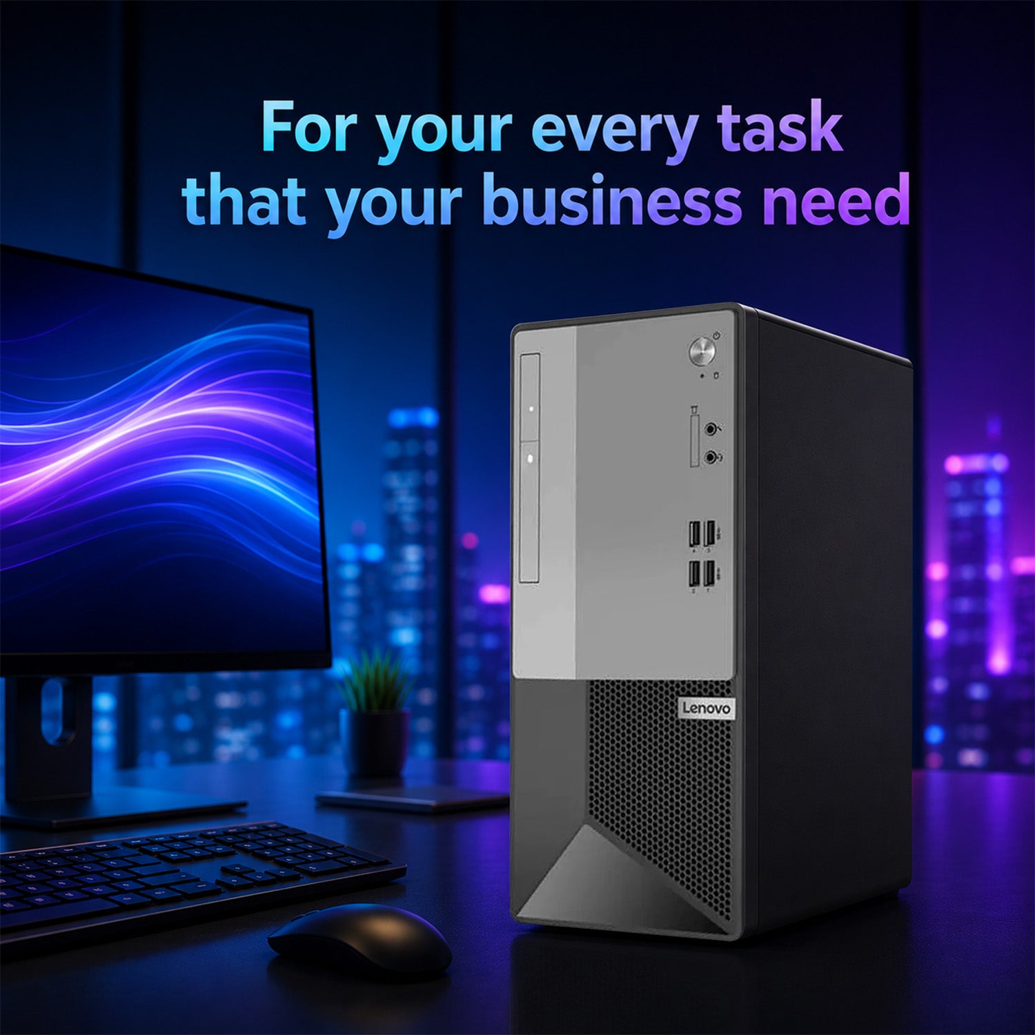 Lenovo V50t Gen 2 Tower Desktop | Intel Core i5-10400 | 16GB RAM | 512GB NVMe SSD | Windows 11 Pro - Refurbished