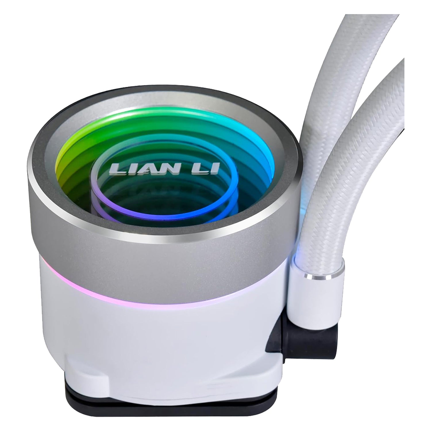 Lian-Li GA II Trinity SL-INF Performance 360mm CPU Cooler Fans - Single Stack Fin Radiator, Fluid Dynamic Bearing With Daisy-Chainable ARGB Fan - Black / White