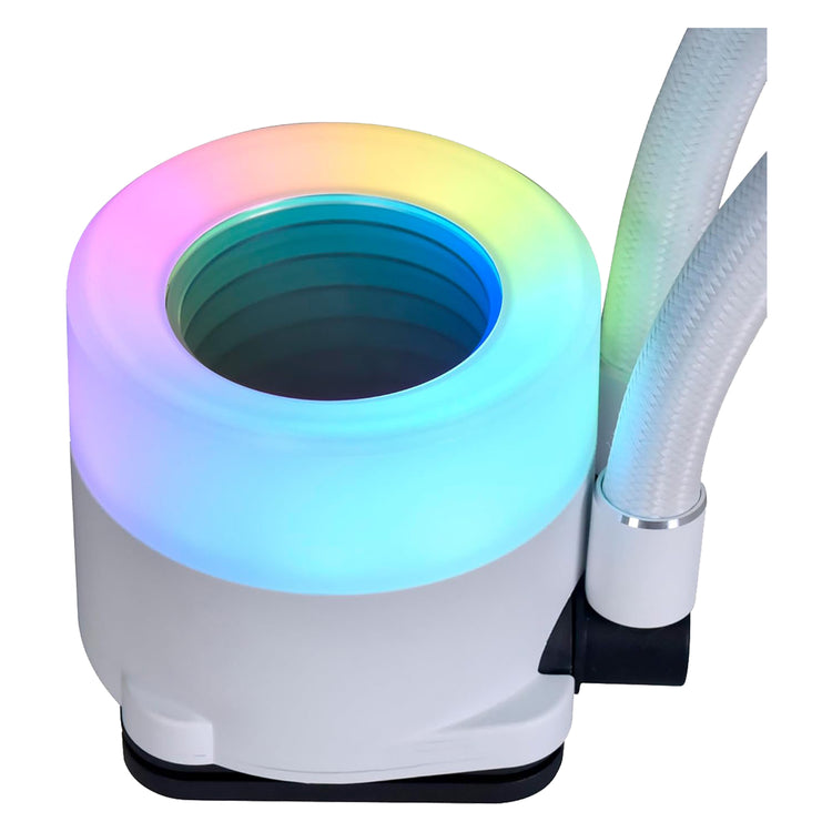 Lian-Li GA II Trinity SL-INF Performance 360mm CPU Cooler Fans - Single Stack Fin Radiator, Fluid Dynamic Bearing With Daisy-Chainable ARGB Fan - Black / White