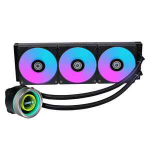 Lian-Li GA II Trinity Performance 360mm CPU Cooler Fans - Single Stack Fin Radiator With Daisy-Chainable ARGB Fan - Black (GA2T36B)