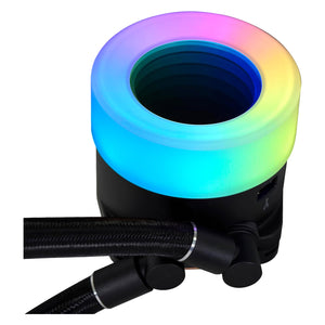 Lian-Li GA II Trinity SL-INF Performance 360mm CPU Cooler Fans - Single Stack Fin Radiator, Fluid Dynamic Bearing With Daisy-Chainable ARGB Fan - Black / White