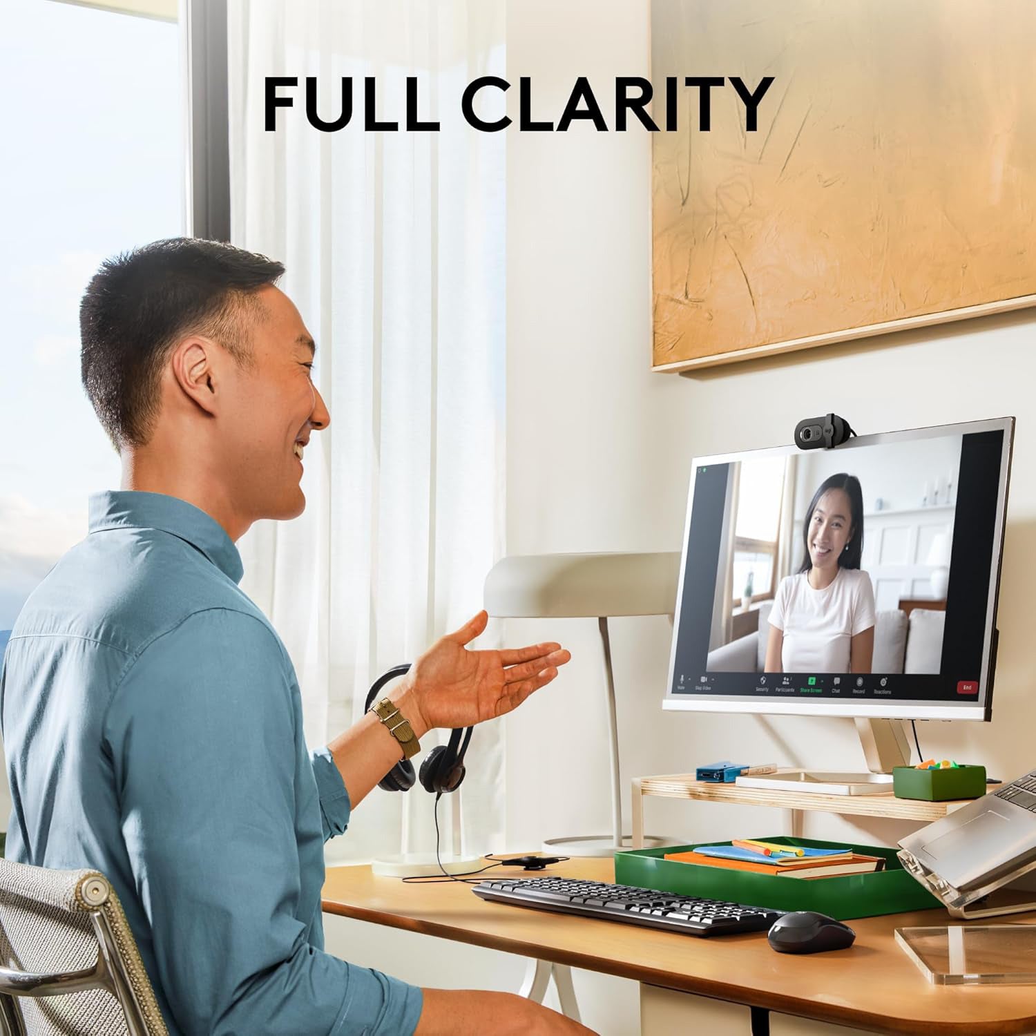 Logitech Brio 101 Full HD 1080p Webcam Made for Meetings and Works for Streaming, Works with Zoom, Microsoft Teams, Auto-light balance,  Built-in Mic, Shutter - Black