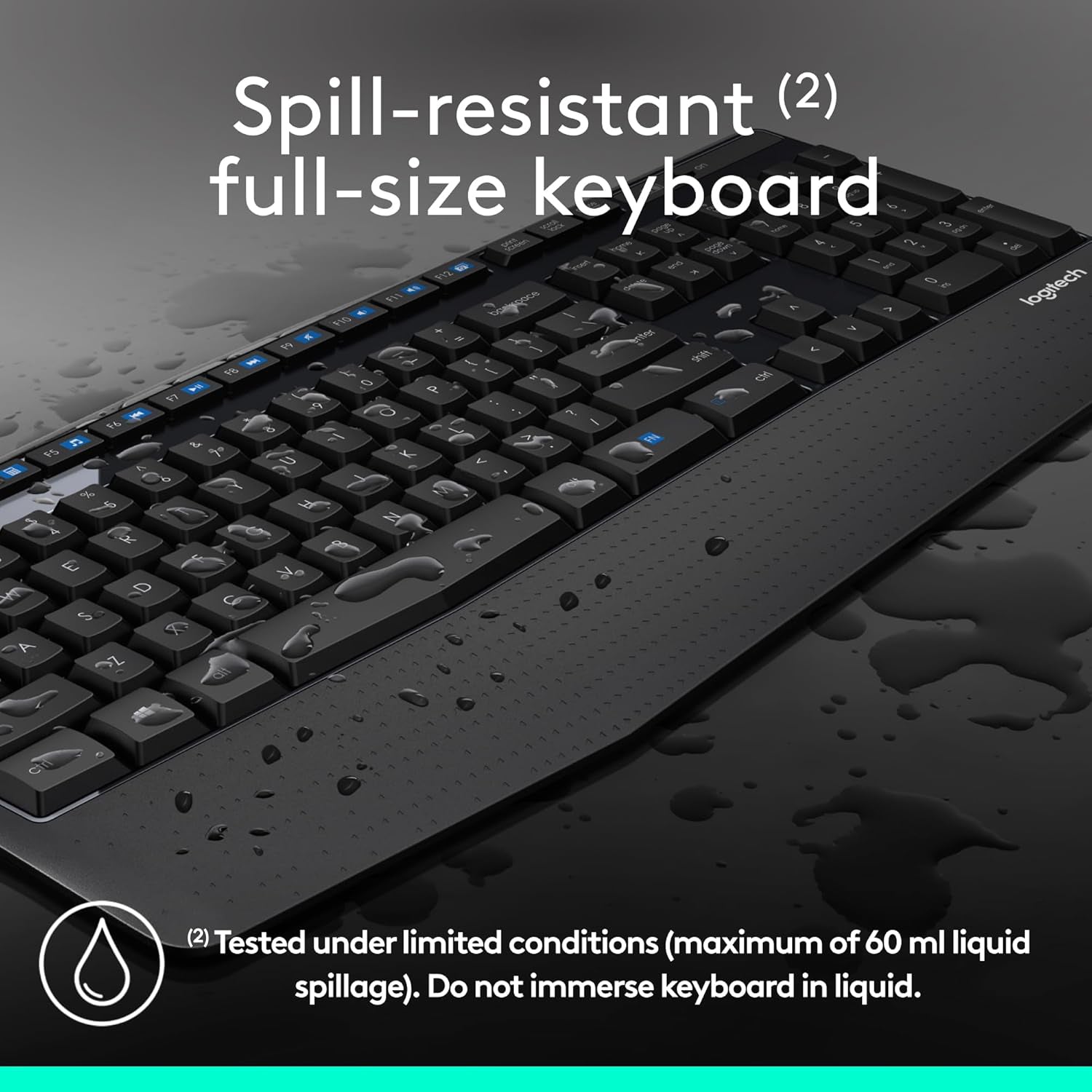 Logitech MK345 Comfort Wireless Keyboard and Mouse Combo For Windows and Chrome OS - Spill Resistant Design, 2.4GHz Wireless USB Receiver | Black - (920-006481)