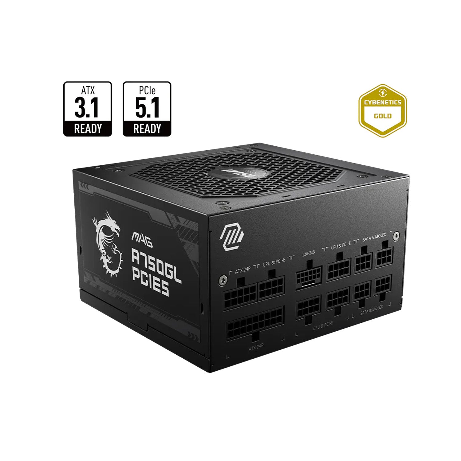 MSI MAG A750GL PCIE5 850W 80 PLUS Gold Fully Modular ATX Power Supply