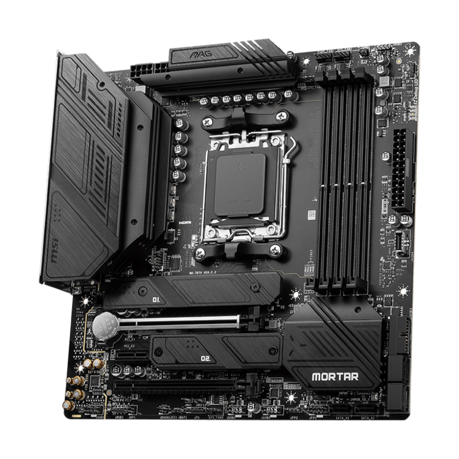 MSI MAG B650M MORTAR WIFI Motherboard, ATX - Support AMD Ryzen 9000/8000/7000 Series Desktop Processor, With DDR5 Up to 128GB Max Memory, Display Port / HDMI