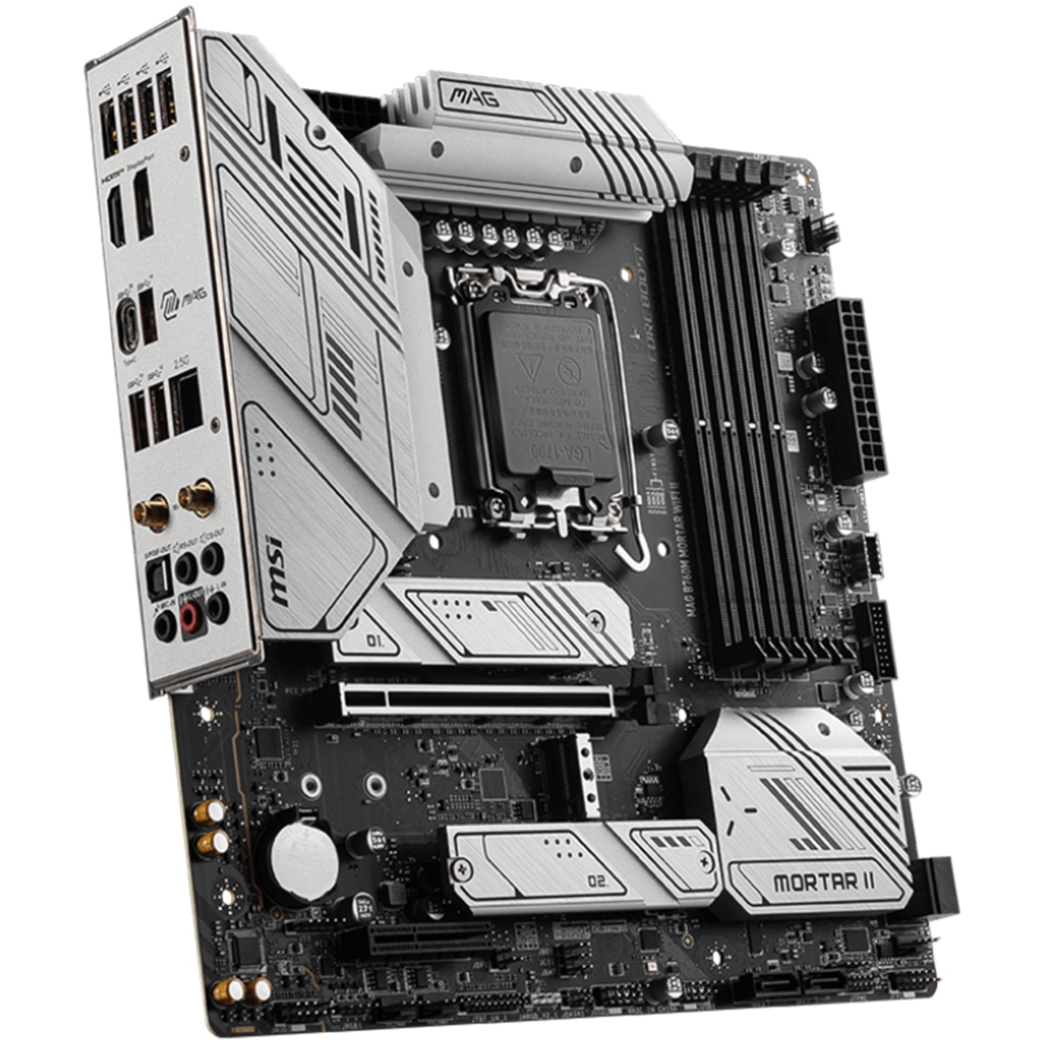 MSI MAG B760M MORTAR WIFI II Motherboard, 192GB DDR5 Max Memory, LGA 1700 Socket, mATX Form Factor, Supports Intel 14th/ 13th/ 12th Gen Core Processors