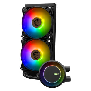 MSI MAG CORELIQUID E240 CPU Liquid Cooler - ARGB Fan Lighting With 240mm Radiator Size, Support Intel Socket / AMD Socket - Black