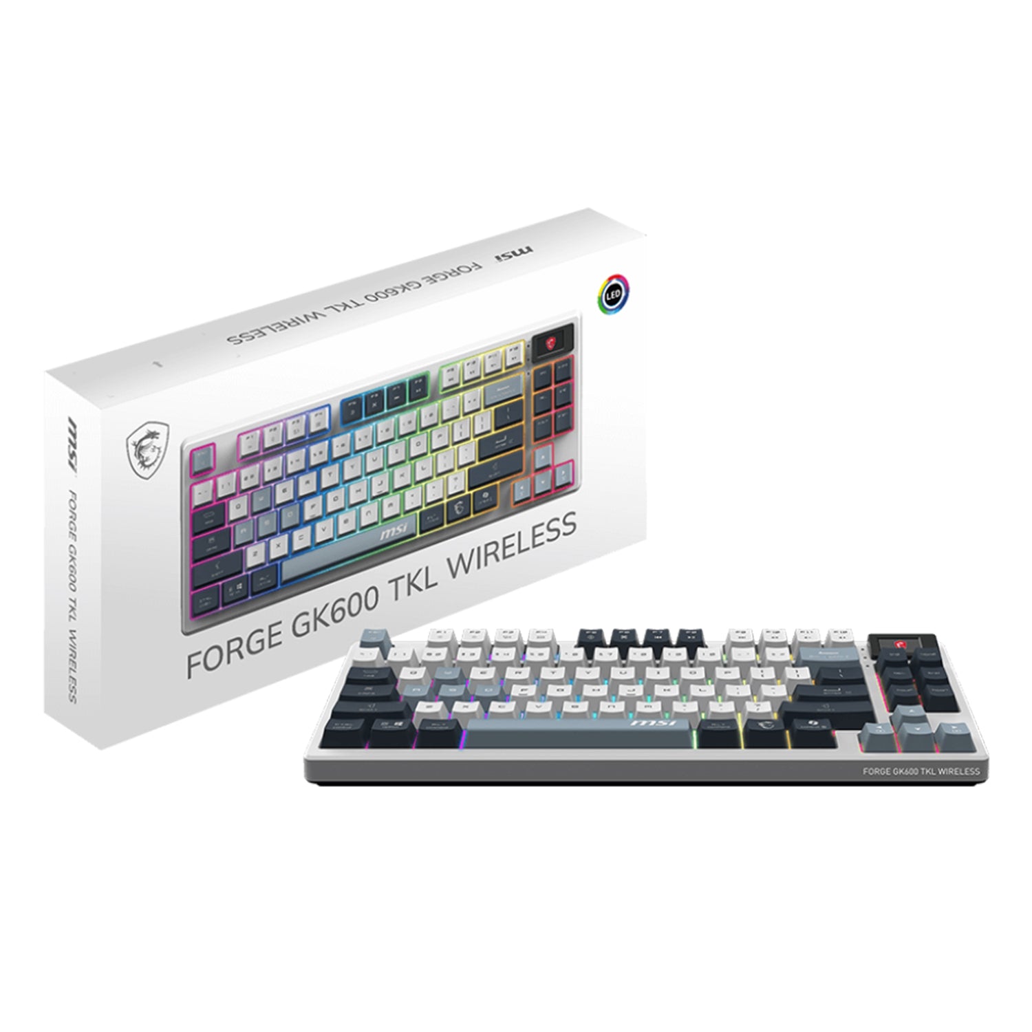 MSI FORGE GK600 TKL Wireless Sky Gaming Gear keyboard - Hot-Swappable Design with Mechanical Linear Switches (FORGEGK600B)